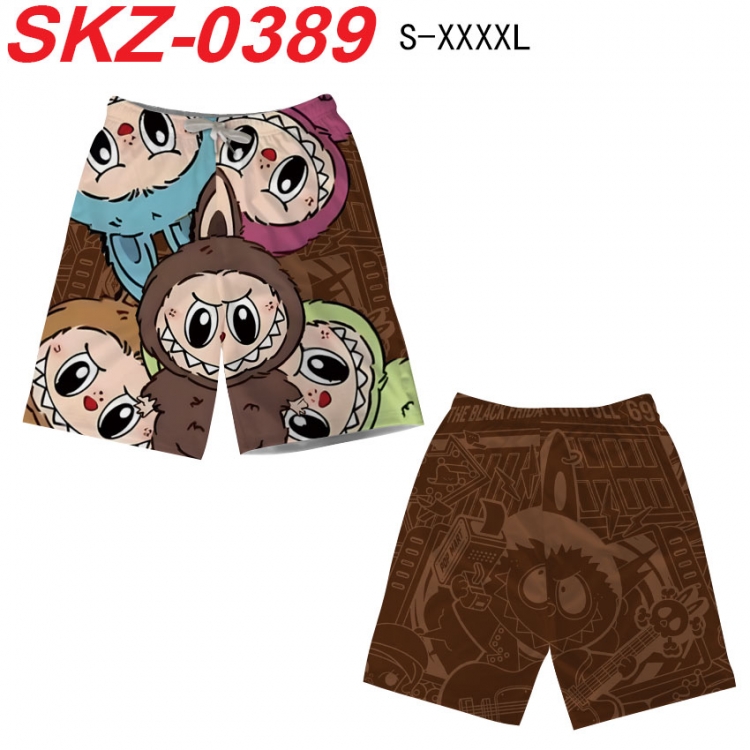 Labubu Anime full-color digital printed beach shorts from S to 4XL SKZ-0389