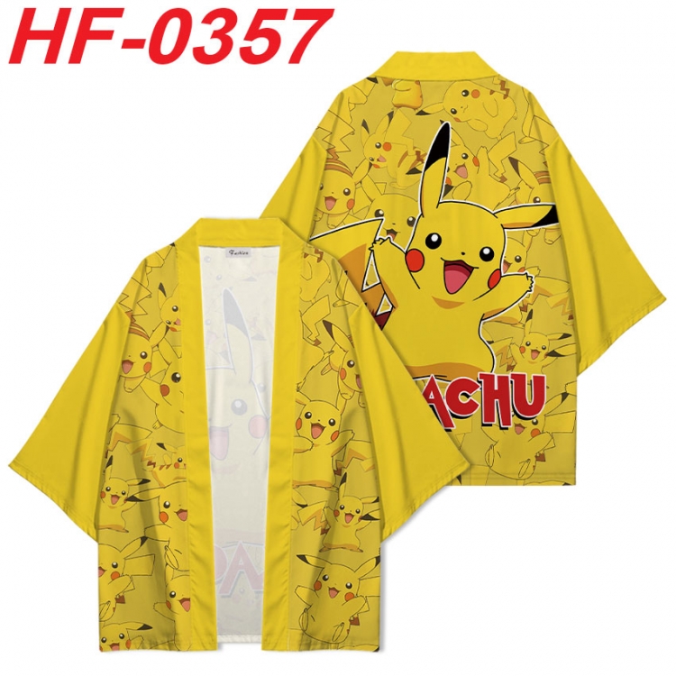 Pokemon Anime digital printed French velvet kimono top from S to 4XL  HF-0357