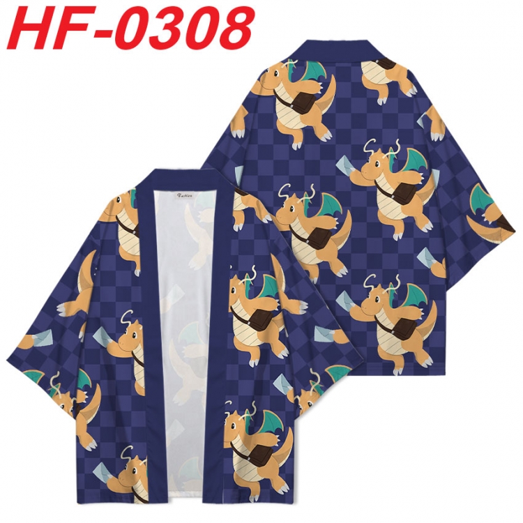 Pokemon Anime digital printed French velvet kimono top from S to 4XL HF-0308