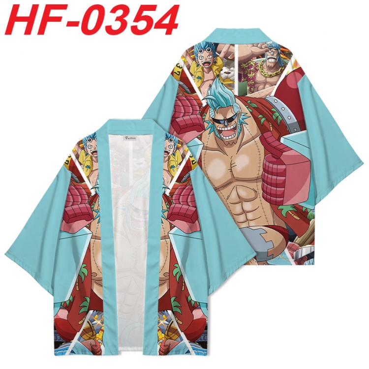 One Piece Anime digital printed French velvet kimono top from S to 4XL HF-0354