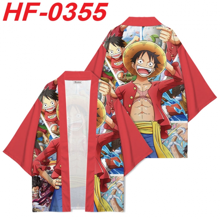 One Piece Anime digital printed French velvet kimono top from S to 4XL   HF-0355