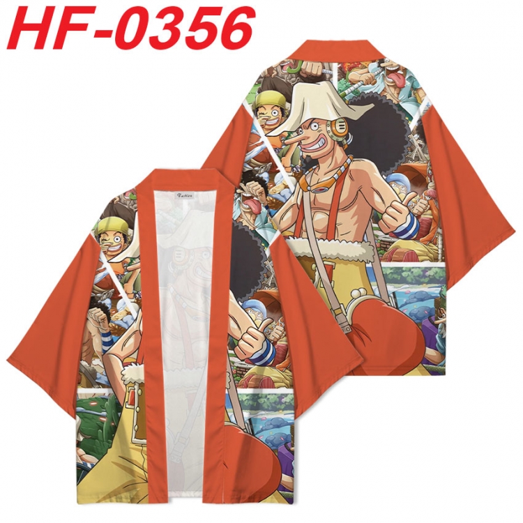 One Piece Anime digital printed French velvet kimono top from S to 4XL   HF-0356