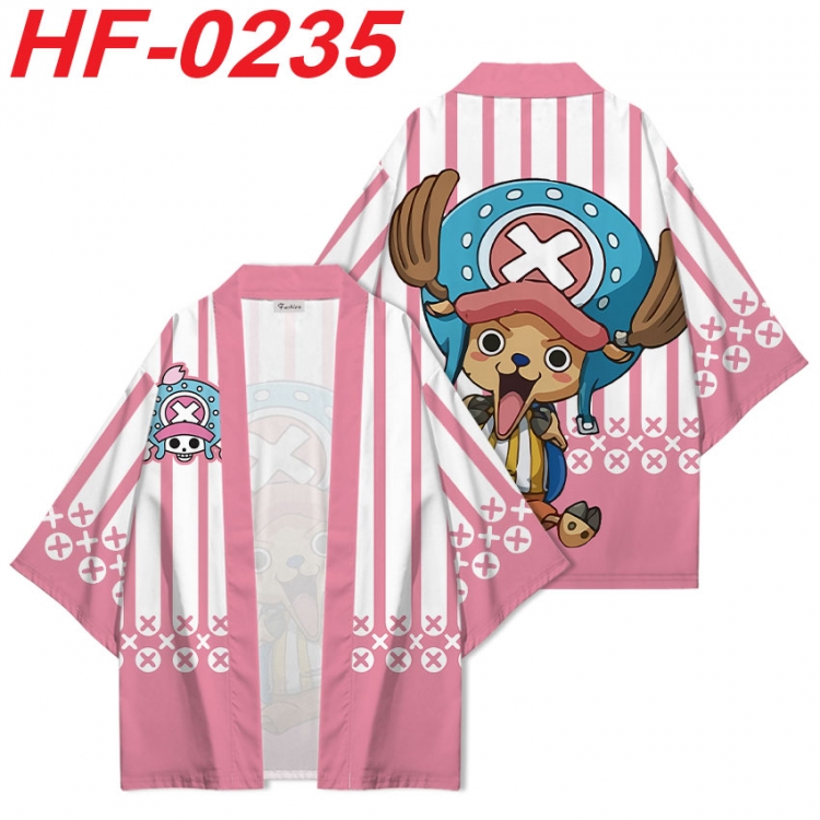 One Piece Anime digital printed French velvet kimono top from S to 4XL  HF-0235
