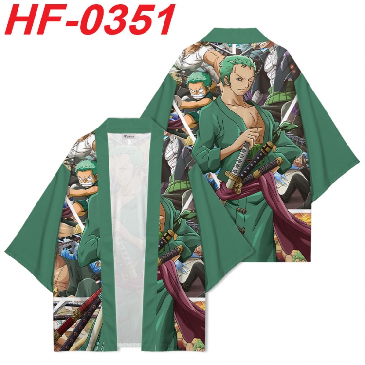 One Piece Anime digital printed French velvet kimono top from S to 4XL  HF-0351