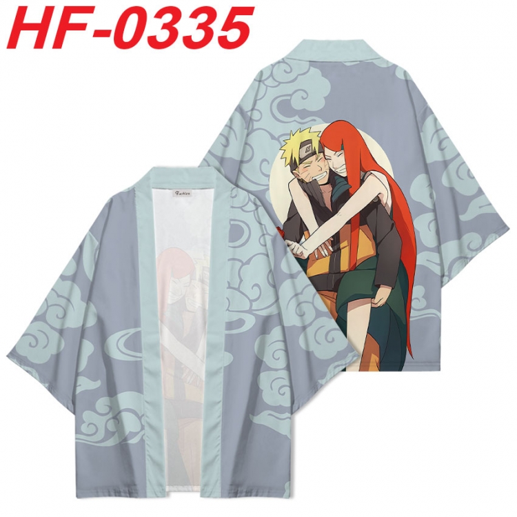 Naruto Anime digital printed French velvet kimono top from S to 4XL HF-0335