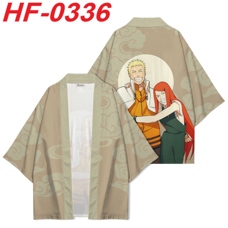 Naruto Anime digital printed French velvet kimono top from S to 4XL  HF-0336