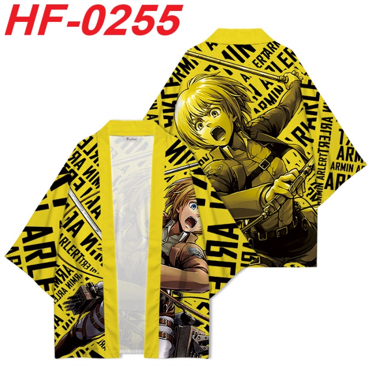 Shingeki no Kyojin Anime digital printed French velvet kimono top from S to 4XL  HF-0255