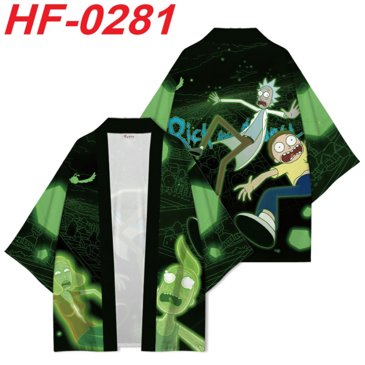 Rick and Morty Anime digital printed French velvet kimono top from S to 4XL HF-0281