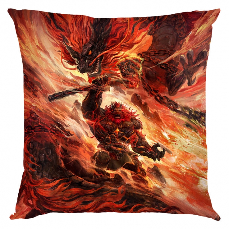 Nezha Anime square full-color pillow cushion 45X45CM NO FILLING 
