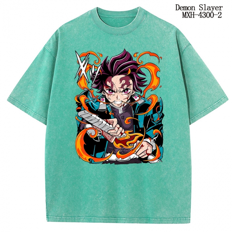 Demon Slayer Kimets Anime peripheral pure cotton washed and worn T-shirt from S to 2XL MXH-4300-2