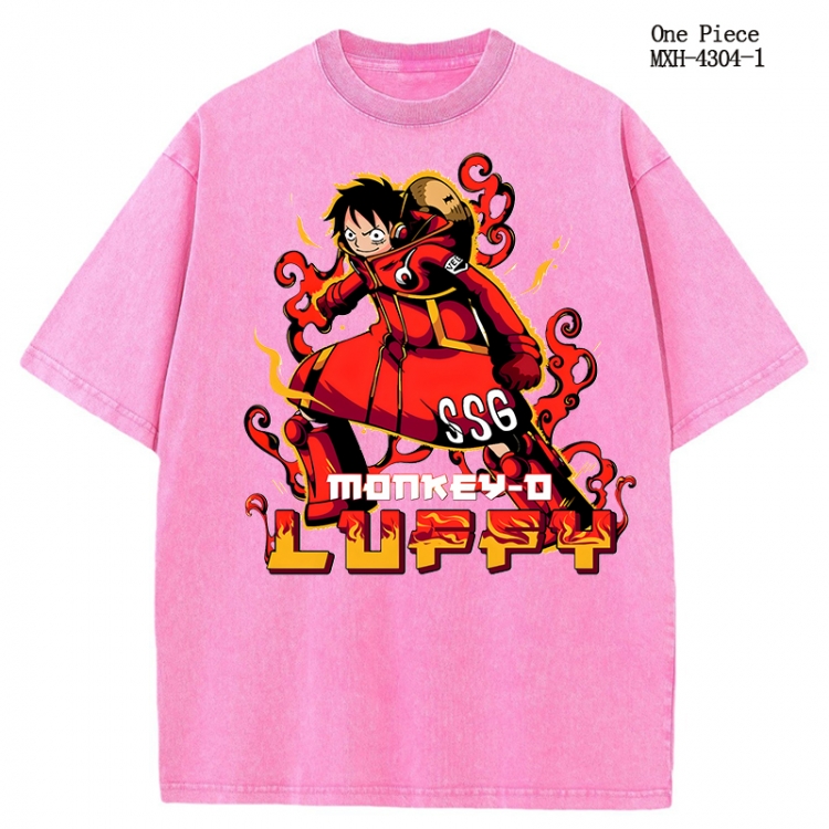 One Piece Anime peripheral pure cotton washed and worn T-shirt from S to 2XL MXH-4304-1