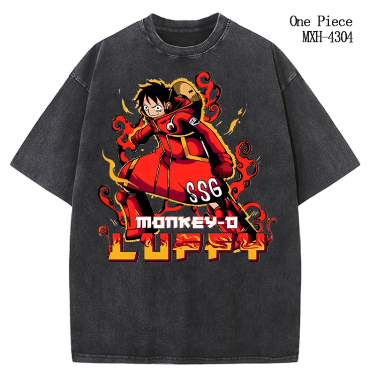 One Piece Anime peripheral pure cotton washed and worn T-shirt from S to 2XL  MXH-4304