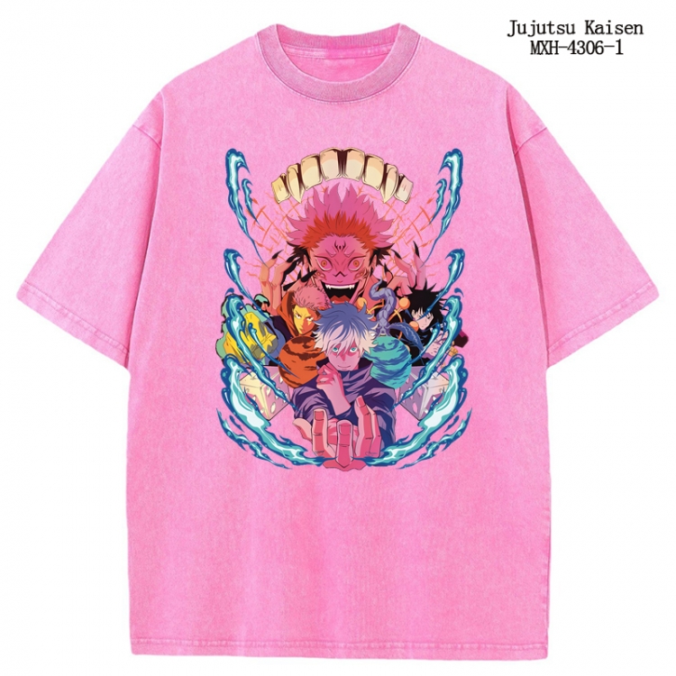 Jujutsu Kaisen Anime peripheral pure cotton washed and worn T-shirt from S to 2XL MXH-4306-1