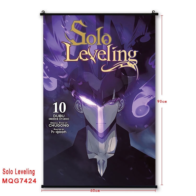 Solo Leveling:Arise Anime black Plastic rod Cloth painting Wall Scroll 60X90CM MQG7424