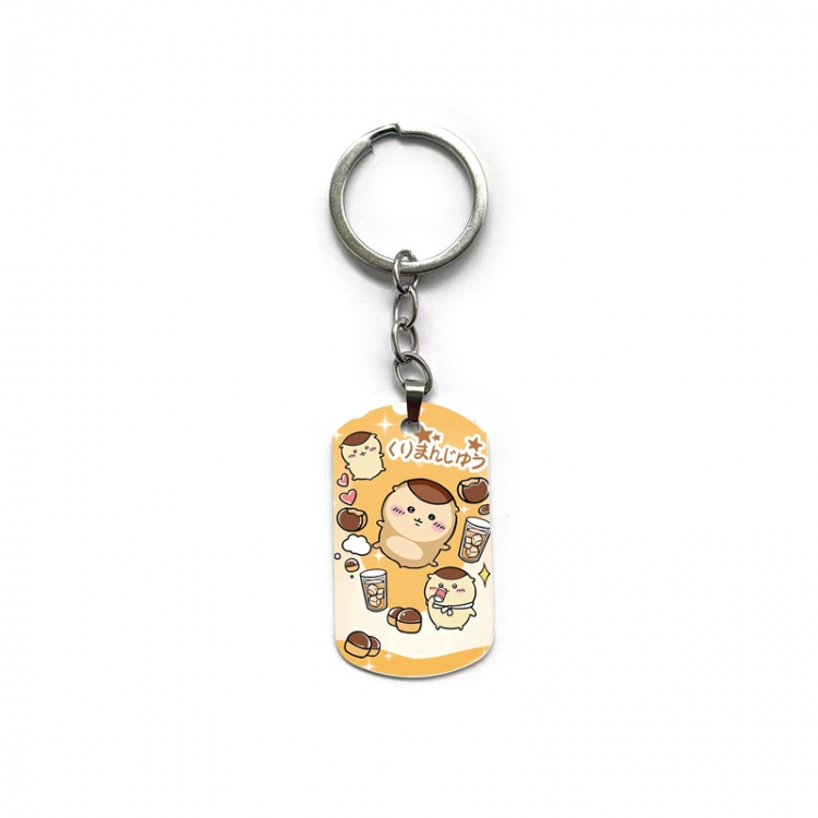 Chiikawa Anime double-sided full-color printed military brand ring keychain price for 5 pcs