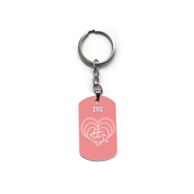 IVE Anime double-sided full-color printed military brand ring keychain price for 5 pcs