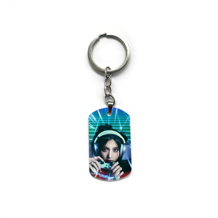 IVE Anime double-sided full-color printed military brand ring keychain price for 5 pcs