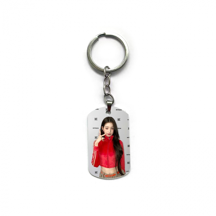 IVE Anime double-sided full-color printed military brand ring keychain price for 5 pcs