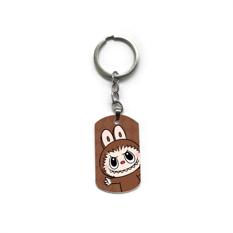 Labubu Anime double-sided full-color printed military brand ring keychain price for 5 pcs
