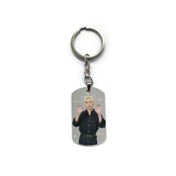 straykids Anime double-sided full-color printed military brand ring keychain price for 5 pcs