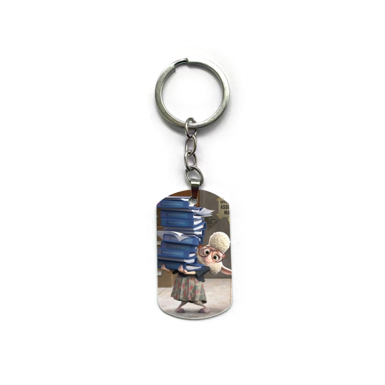 Zootopia Anime double-sided full-color printed military brand ring keychain price for 5 pcs