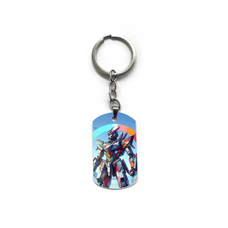 Gundam Anime double-sided full-color printed military brand ring keychain price for 5 pcs