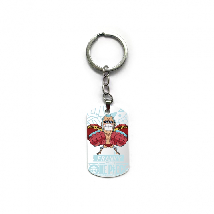 One Piece Anime double-sided full-color printed military brand ring keychain price for 5 pcs
