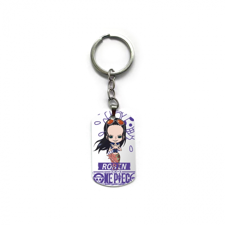 One Piece Anime double-sided full-color printed military brand ring keychain price for 5 pcs