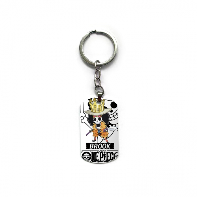 One Piece Anime double-sided full-color printed military brand ring keychain price for 5 pcs