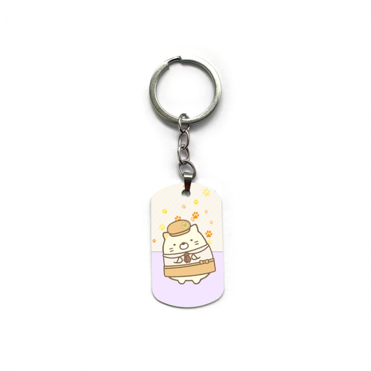 Corner creatures Anime double-sided full-color printed military brand ring keychain price for 5 pcs