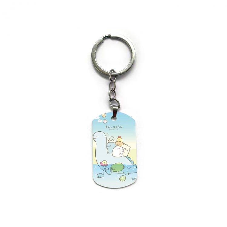 Corner creatures Anime double-sided full-color printed military brand ring keychain price for 5 pcs