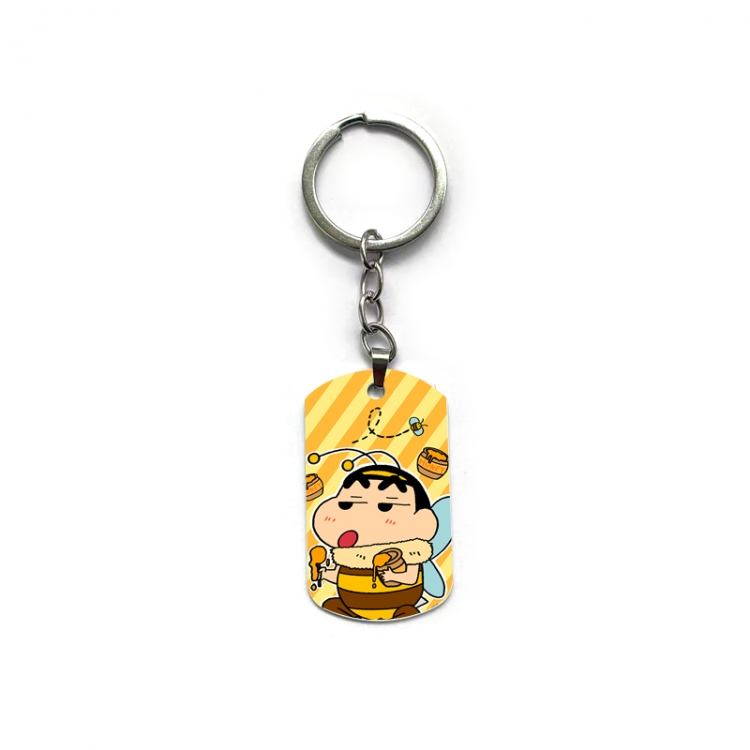 CrayonShin Anime double-sided full-color printed military brand ring keychain price for 5 pcs