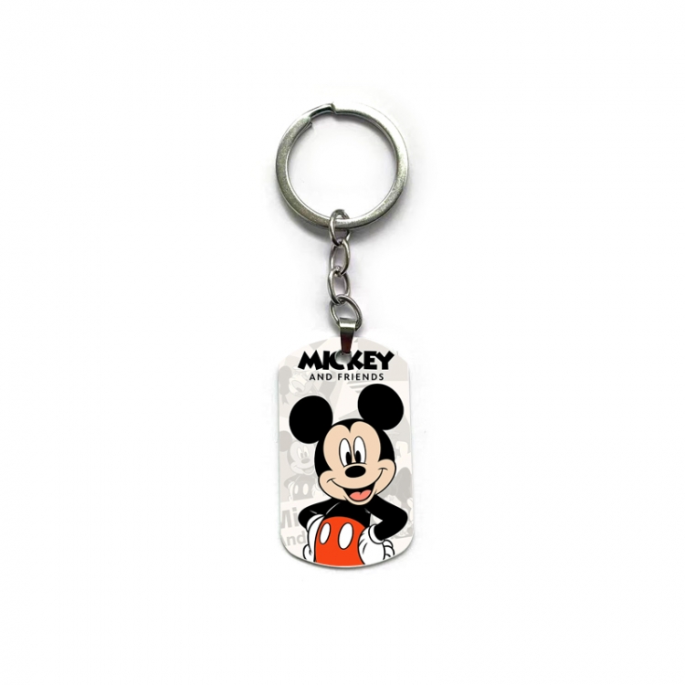 Mickey Anime double-sided full-color printed military brand ring keychain price for 5 pcs