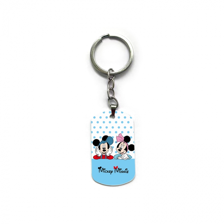 Mickey Anime double-sided full-color printed military brand ring keychain price for 5 pcs