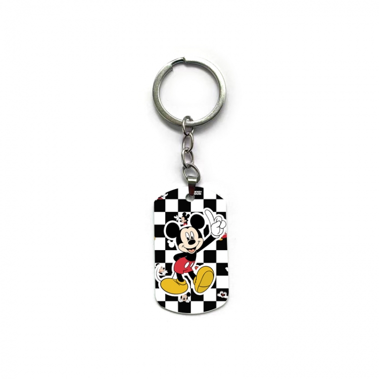 Mickey Anime double-sided full-color printed military brand ring keychain price for 5 pcs