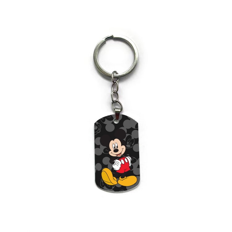 Mickey Anime double-sided full-color printed military brand ring keychain price for 5 pcs
