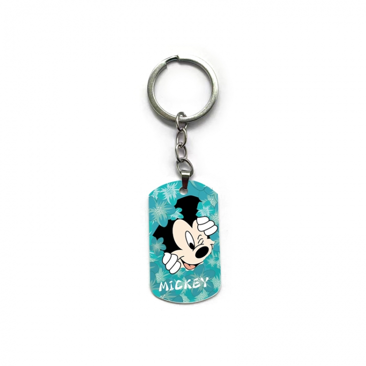 Mickey Anime double-sided full-color printed military brand ring keychain price for 5 pcs