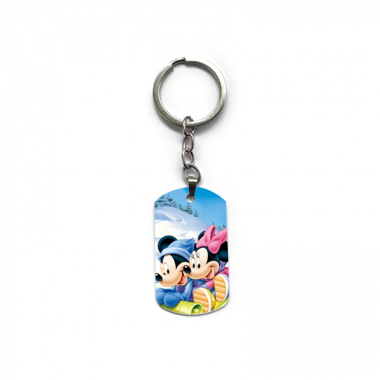 Mickey Anime double-sided full-color printed military brand ring keychain price for 5 pcs