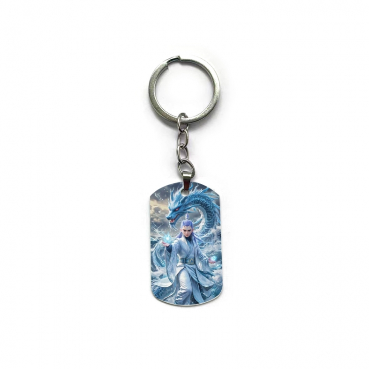 Nezha Anime double-sided full-color printed military brand ring keychain price for 5 pcs
