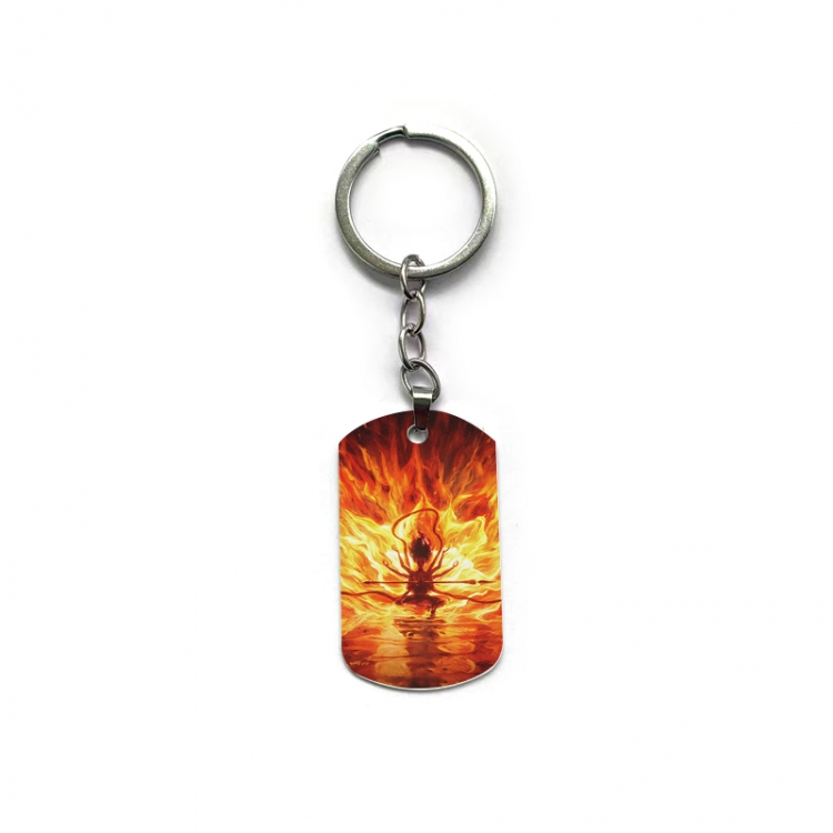 Nezha Anime double-sided full-color printed military brand ring keychain price for 5 pcs