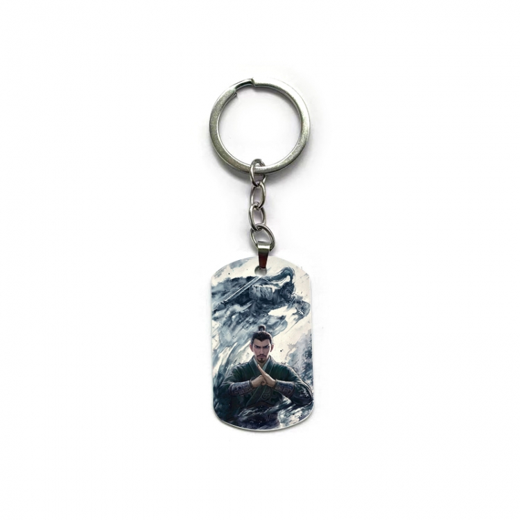 Nezha Anime double-sided full-color printed military brand ring keychain price for 5 pcs