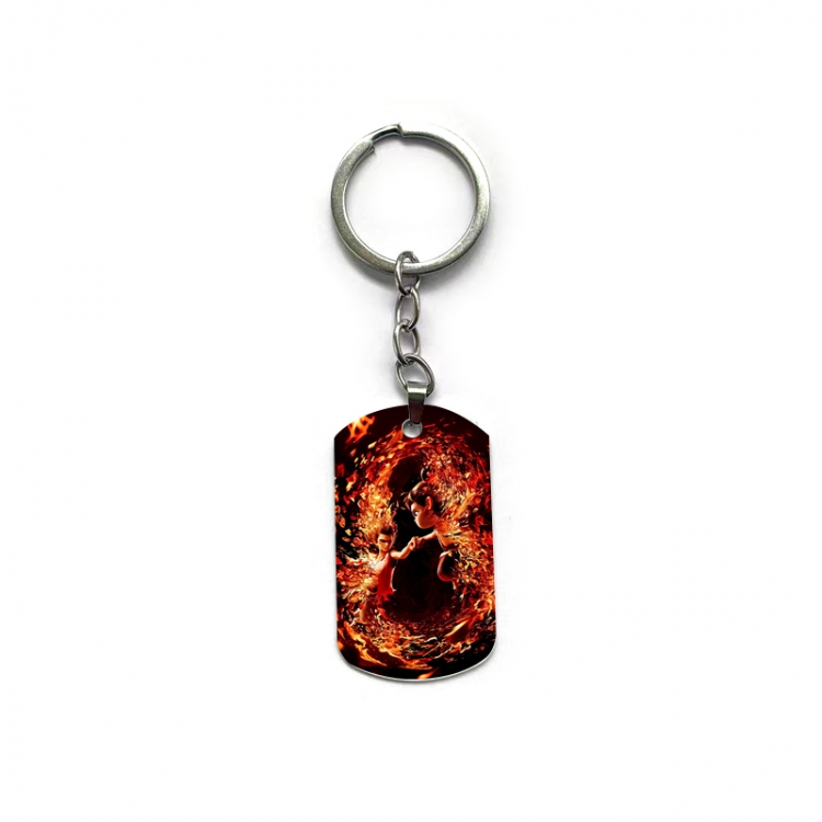Nezha Anime double-sided full-color printed military brand ring keychain price for 5 pcs