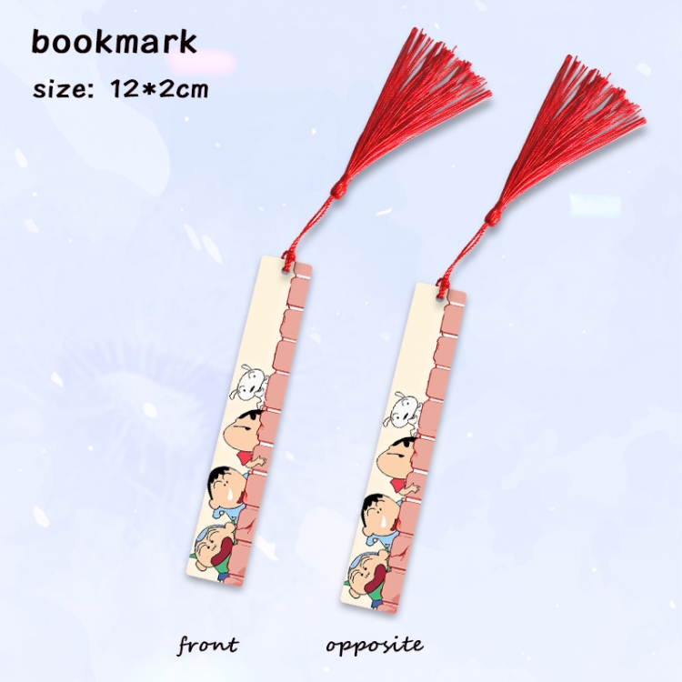 CrayonShin Anime full-color printed metal bookmark pendant price for 5 pcs