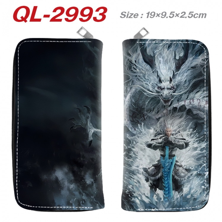 Nezha Anime peripheral PU leather full-color long zippered wallet 19.5x9.5x2.5cm QL-2993