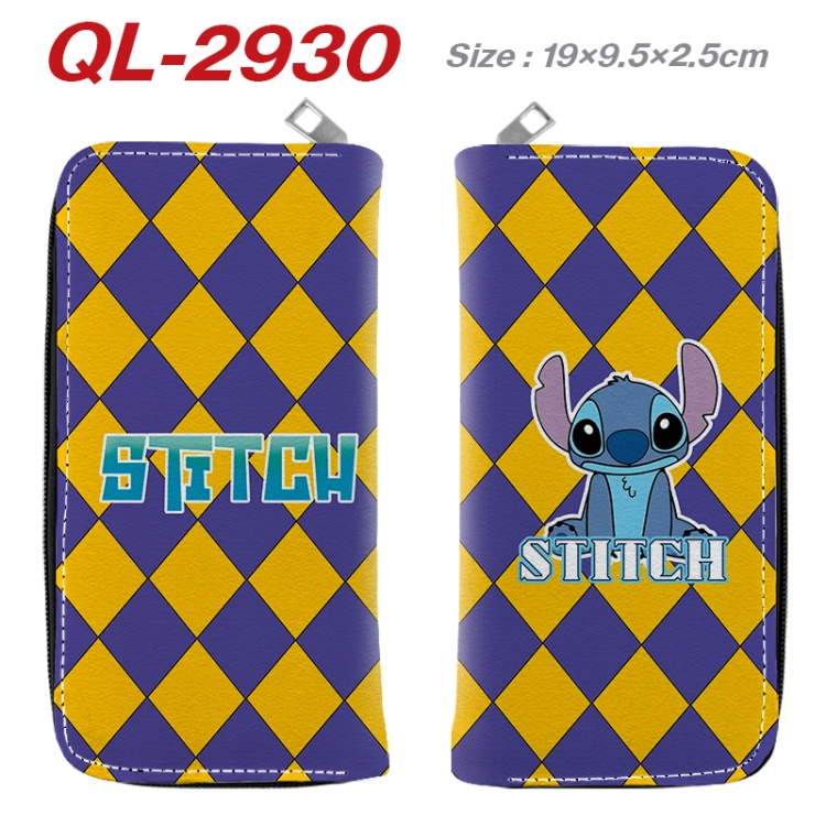 Lilo & Stitch Anime peripheral PU leather full-color long zippered wallet 19.5x9.5x2.5cm