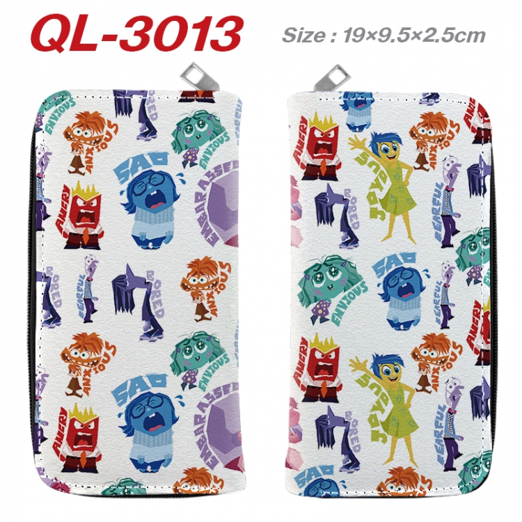 Inside Out Anime peripheral PU leather full-color long zippered wallet 19.5x9.5x2.5cm QL-3013
