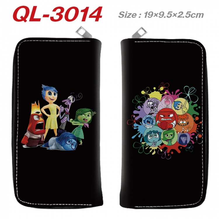 Inside Out Anime peripheral PU leather full-color long zippered wallet 19.5x9.5x2.5cm QL-3014