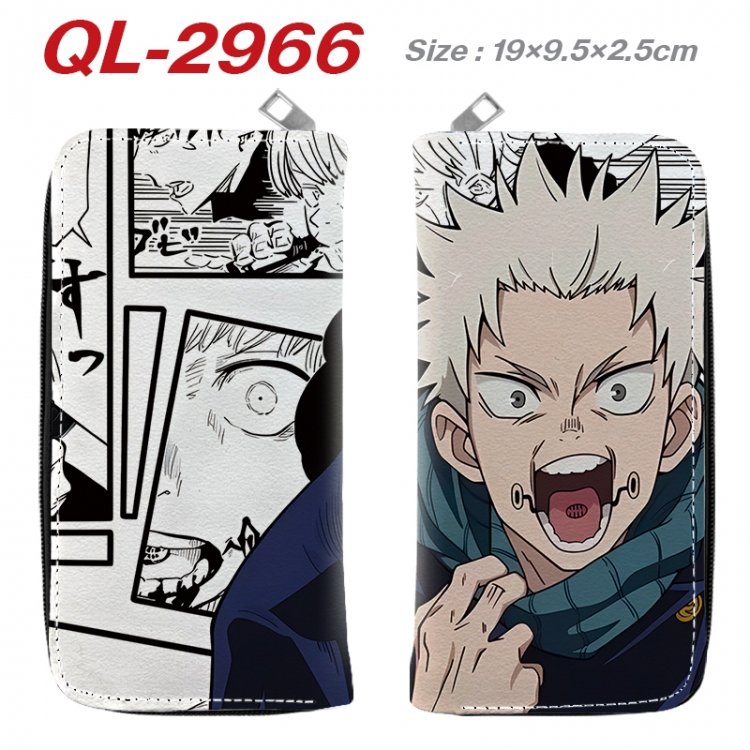 Jujutsu Kaisen Anime peripheral PU leather full-color long zippered wallet 19.5x9.5x2.5cm QL-2966