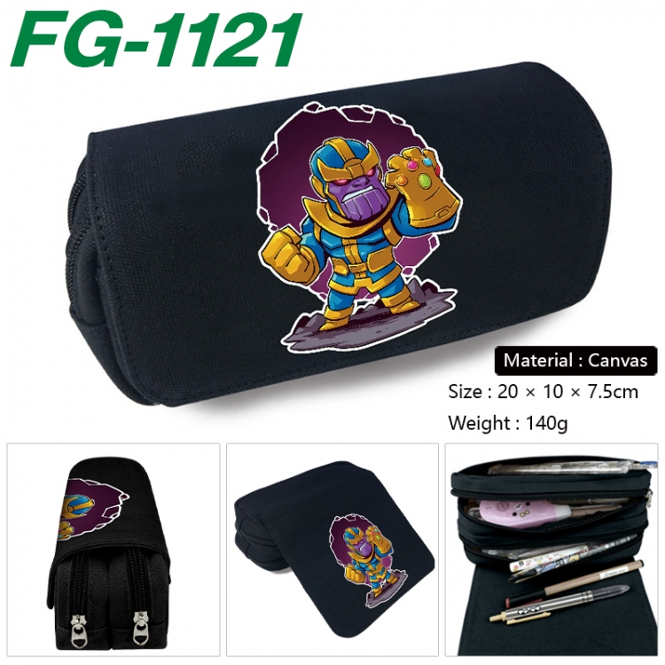 Marvel Anime Multi-Function Double Zipper Canvas Cosmetic Bag Pen Case 20x10x7.5cm FG-1121