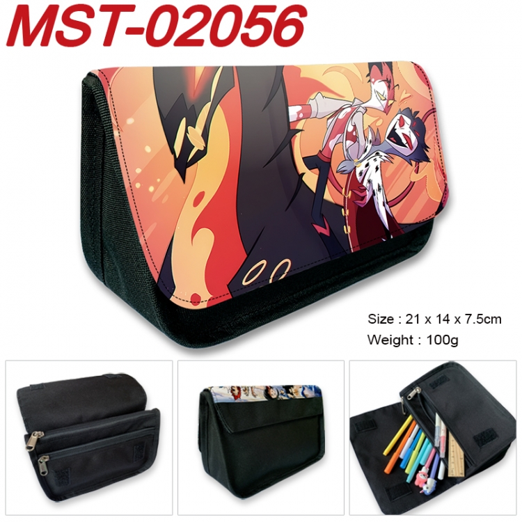 Hazbin Hotel Anime Velcro canvas zipper pencil case Pencil Bag 21x14x7.5cm